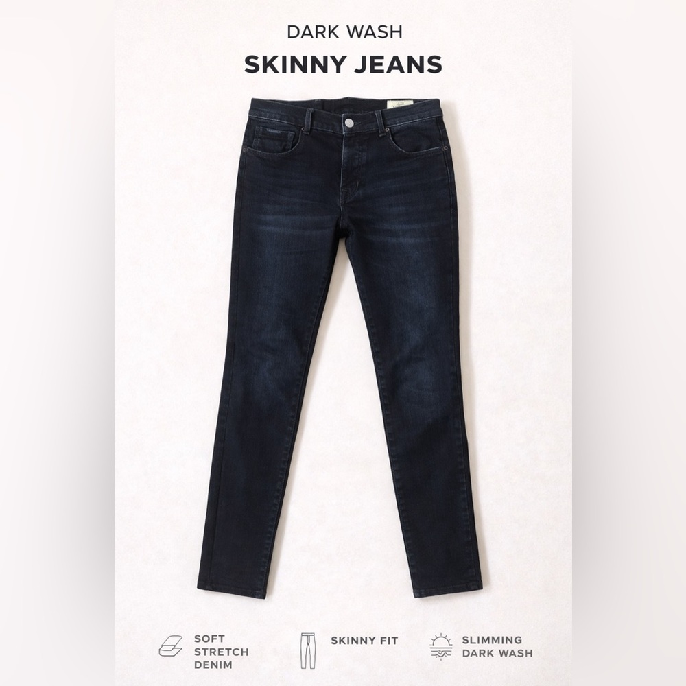 Tennis brand Dark Wash Skinny Jeans - Women's Slim Fit Black